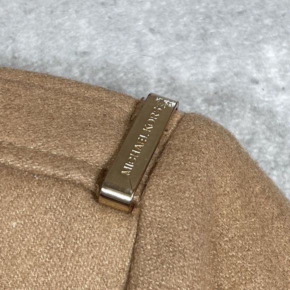 Michael Kors Coat Size 6 Camel Brown Wool Blended Zipper Belted Jacket - Picture 4 of 15